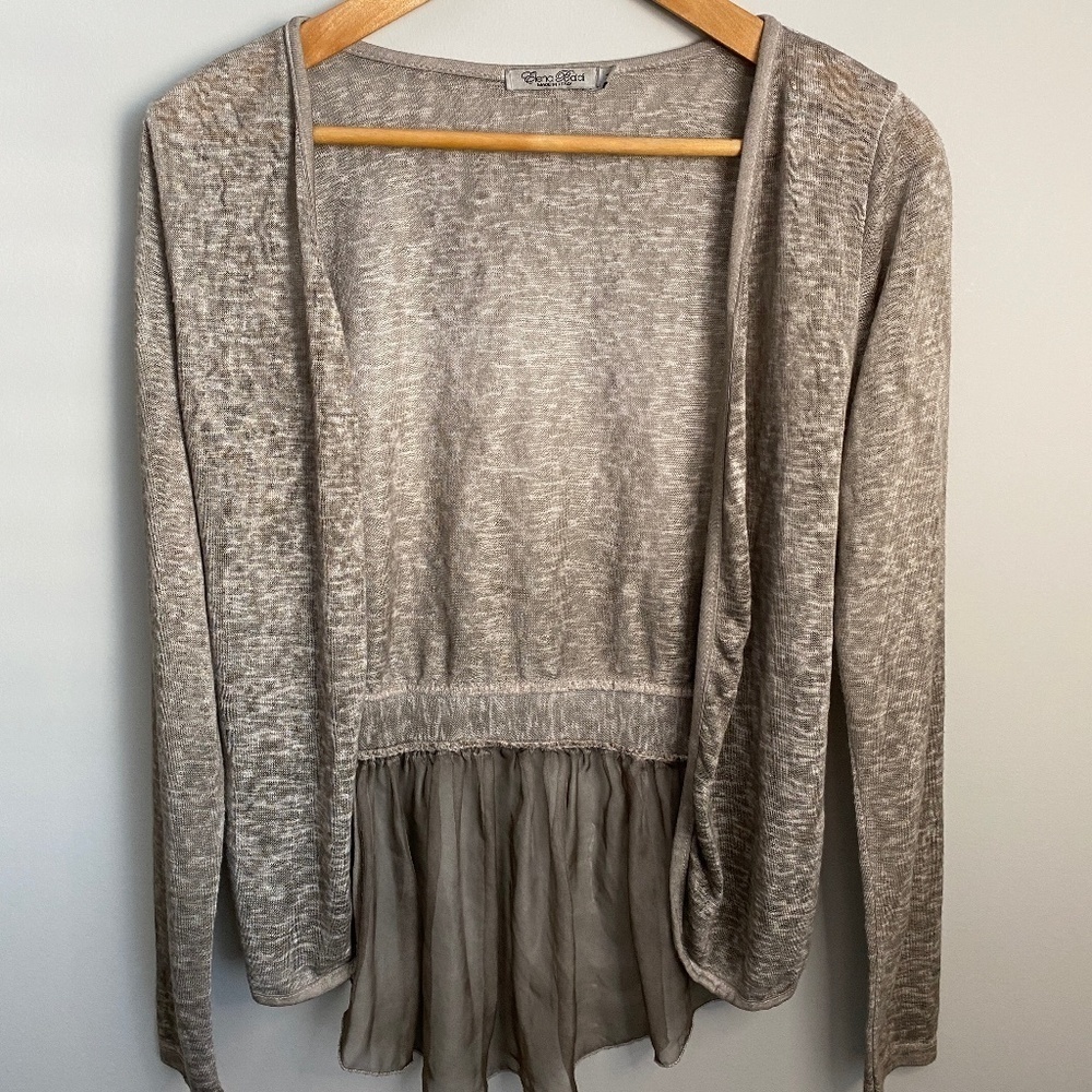 Elena Baldi Women's Beige Long‎ Sleeve Shrug Size Medium